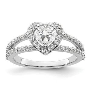 Heart Halo Diamond Semi-mount Engagement Rings