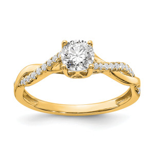 14KT Diamond Semi-mount Criss-Cross Engagement Ring