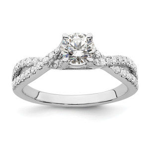 Diamond Round Semi-mount By-Pass Engagement Rings
