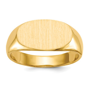 14KT 7.0x13.5mm Closed Back Signet Ring