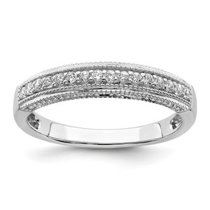 14KT White Gold 1/5 carat Diamond Complete Wedding Band