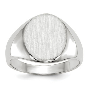 14KT White Gold 12.5x11.0mm Open Back Signet Ring