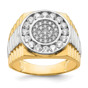 10KT withRhodium Cubic Zirconia Mens Ring