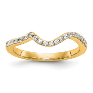 14KT Yellow Gold 1/5 carat Diamond Contoured Complete Wedding Band