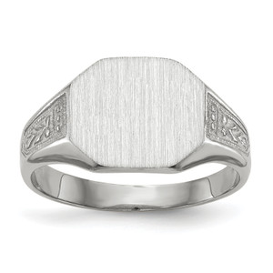 14KT White Gold 9.0x11.0mm Closed Back Signet Ring