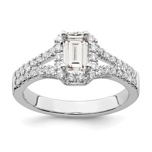 True Origin Lab Grown Emerald-Cut Diamond Halo Engagement Rings