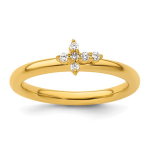 14KT Stackable Expressions Diamond Cross Ring