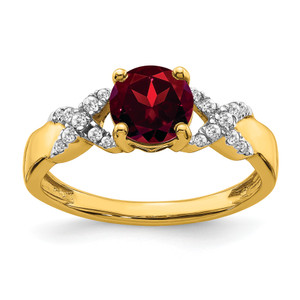 14KT Two-tone Gemstone and Diamond Rings