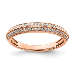 14KT Rose Gold 1/4 carat Diamond Complete Wedding band