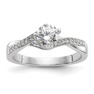 Round Semi-Mount Diamond By-Pass Engagement Rings