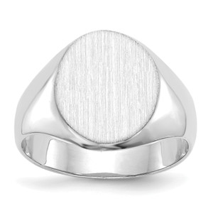 14KT White Gold 11.0x13.0mm Closed Back Signet Ring