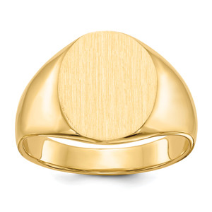 10KTy 14.5x12.0mm Closed Back Men's Signet Ring