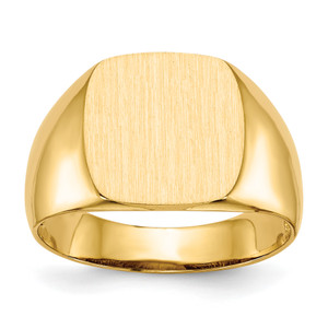 14KT 12.5x12.5mm Open Back Men's Signet Ring