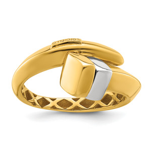 Herco 18K Two-tone Polished Fancy Bypass Ring