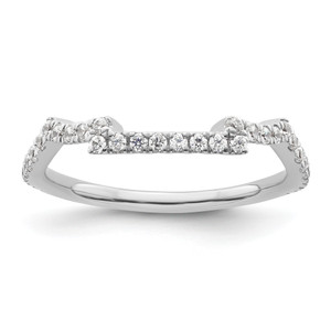 14KT White Gold 1/3 carat Diamond Contoured Complete Wedding Band