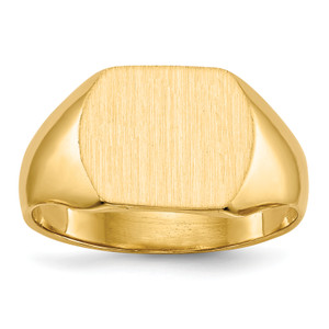 14KT 10.5x12.0mm Closed Back Signet Ring