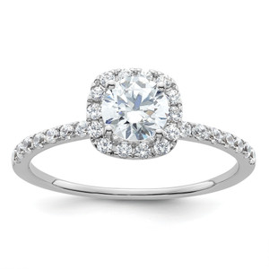 14KT White Gold Halo Plus (Holds 5/8 carat (5.5mm) Round Center) 1/3 carat Diamond Semi-Mount Engagement Ring