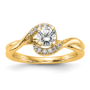 14KT Peg Set Diamond Semi-mount By-Pass Engagement Ring