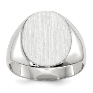 14KT White Gold 13.5x12.5mm Closed Back Signet Ring