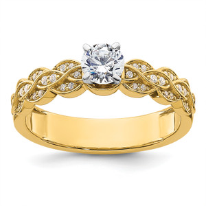 14KT Diamond Peg Set Semi-Mount Engagement Ring