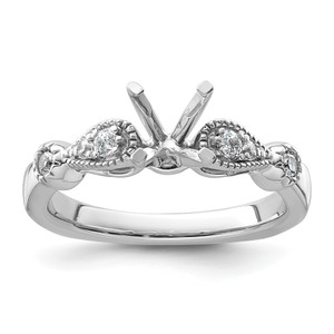 14KT White Gold Diamond Semi-Mount Peg Set Engagement Ring