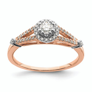 10KT Rose Gold Halo 1/3 carat Diamond Complete Engagement Ring