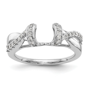 14KT White Gold Criss-Cross 1/4 carat Diamond Complete Wrap Ring