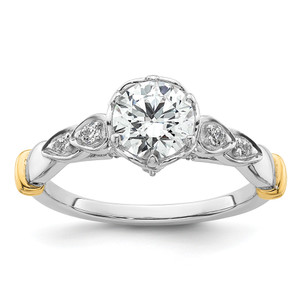 14KT Two-tone Diamond Semi-Mount Engagement Ring