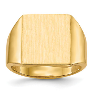 14KT 15.0x13.5mm Open Back Mens Signet Ring