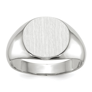 14KT White Gold 12.5x13.5mm Closed Back Men's Signet Ring