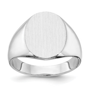 14KTw 15.0x12.5mm Closed Back Signet Ring