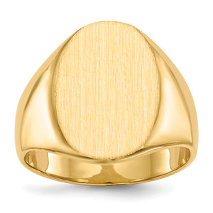 10KTy 18.0x14.0mm Closed Back Men's Signet Ring