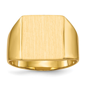 14KT 13.0x12.0mm Closed Back Mens Signet Ring