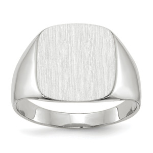 14KT White Gold 13.5x14.5mm Closed Back Men's Signet Ring