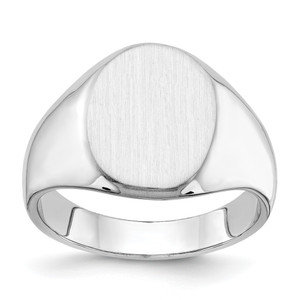 14KT White Gold 15.0x11.5mm Closed Back Men's Signet Ring