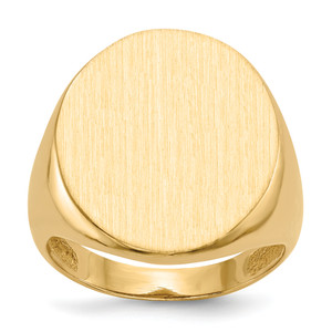 14KT 22.0x18.0mm Open Back Men's Signet Ring