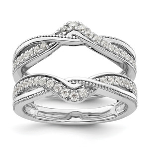 14KT White Gold Miligrain Diamond Guard