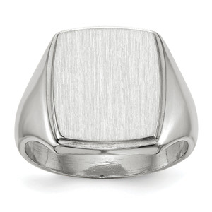 14KT White Gold 15.0x13.0mm Closed Back Men's Signet Ring