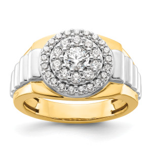 14KT Two-Tone Lab Grown VS/SI FGH Dia Cluster Men's Ring
