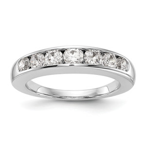 14KT White Gold 7-Stone 1 carat Graduated Round Diamond Complete Channel Band