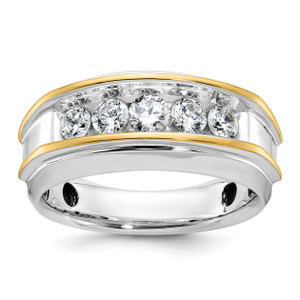 IBGoodman 14KT Two-tone Men's Polished 5-Stone 1 Carat BB Quality Diamond Ring