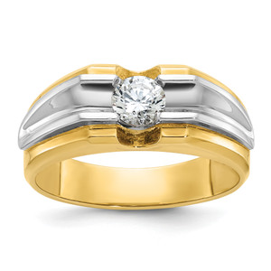 14KT Two-tone IBGoodman Men's 1/2 carat Diamond Complete Ring