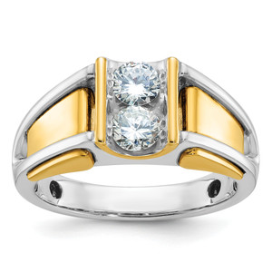 14KT Two-tone IBGoodman Men's 3/4 carat Diamond Complete Ring