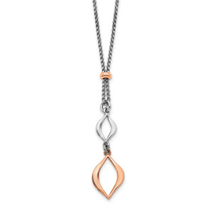 Leslie's Sterling Silver & Rose-tone with 1.5in ext. Necklace
