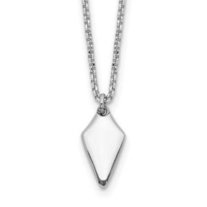 Leslie's Sterling Silver Rh-plated Polished Arrowhead with 1in ext. Necklace