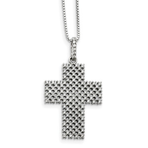 Sterling Silver & Cubic Zirconia Brilliant Embers Cross Necklace