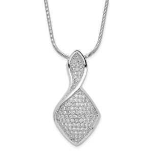 Sterling Silver & Cubic Zirconia Brilliant Embers Fancy Curve Pendant Necklace