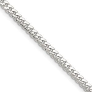 Sterling Silver Polished 3.4mm Domed Curb Chain