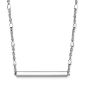 Leslie's Sterling Silver Rhodium-plated Polished with  1.25in ext. Necklace