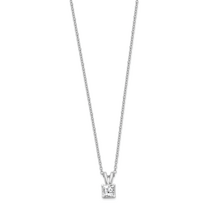 Sterling Silver Rhod-plated Diamonore Princess 16 in with 2in ext Necklace